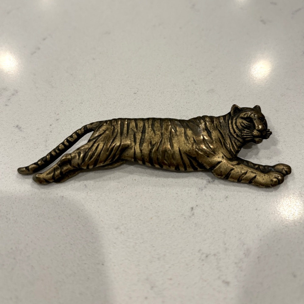 Antique Leaping Tiger Brooch